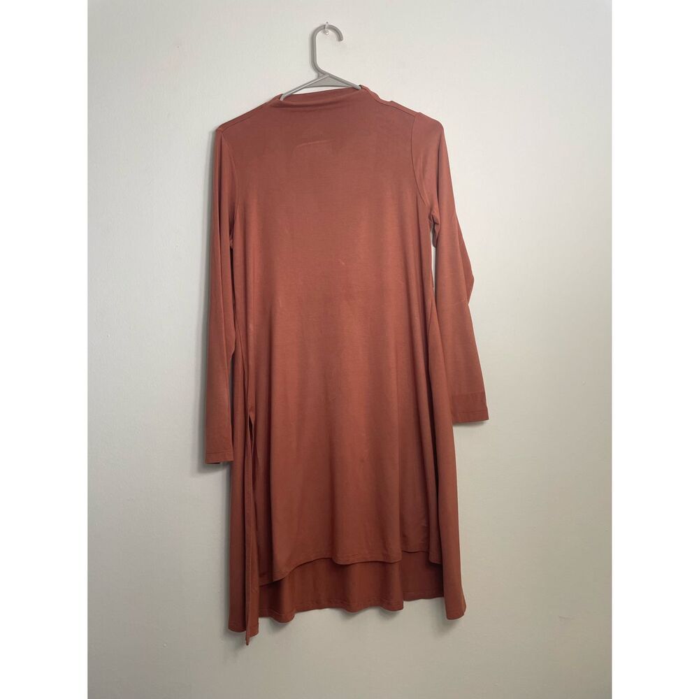 Lisa Rinna Size XS Knee Length Stretch Basic Brown Dress with Side Slit